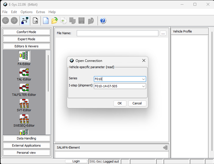 New Connection I-Level Dialog